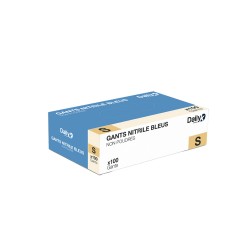 Gant nitrile bleu non-poudré  EN 455-2 (S à L) - Boite de 100 