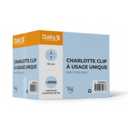 Charlotte &agrave; clip usage unique non tiss&eacute;e bleue 10X100 - Ct 1000