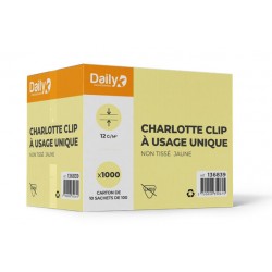 Charlotte &agrave; clip usage unique non tiss&eacute;e jaune 10X100  - Ct 1000