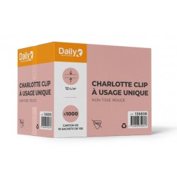 Charlotte &agrave; clip usage unique non tiss&eacute;e rouge 10X100  - Ct 1000