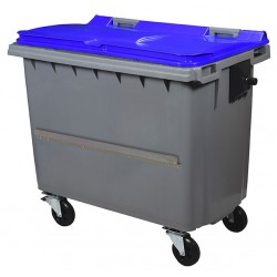 Conteneur 4 roues avec barre ventrale 660L