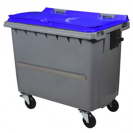 Conteneur 4 roues avec barre ventrale 660L