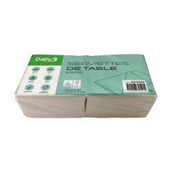 Serviette blanche 30x30cm 2plis pure ouate  - Ct de 3200
