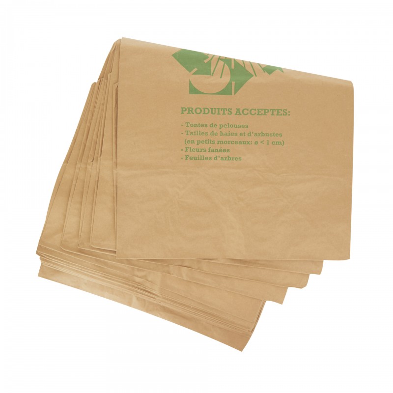 Sacs papiers déchets verts type sos avec soufflet 100L (Le paquet de 25)