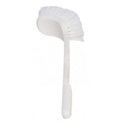 Brosse coudée nylon PP / Monture blanche