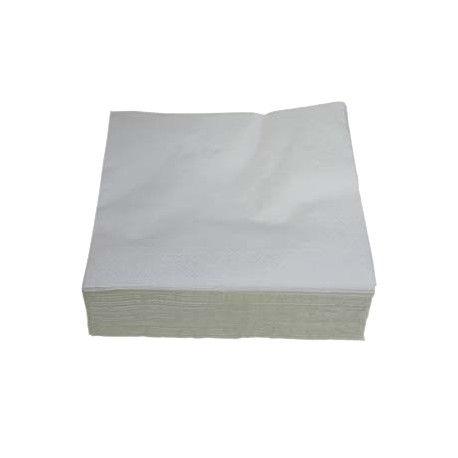 Serviette pure ouate blanche 2 plis 30x30cm - Ct de 4000