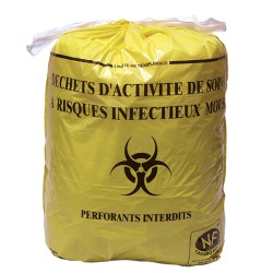 SP 30L jaune DASRI  NF-X 30-501 20µ 500x650mm - Ct. de 500 Sacs