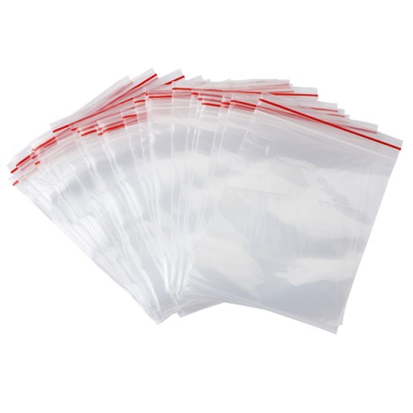 Sac plastique ZIP 120x180 mm - Sachet ZIP transparent 50µ en PEBD - Carton  de 1000 sacs