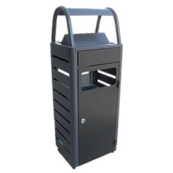 Cendrier corbeille en acier 25L avec fixation murale