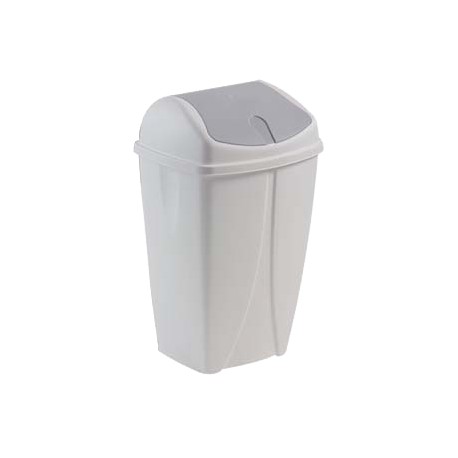 Poubelle plastique blanche à couvercle basculant 25L - Delaisy Kargo