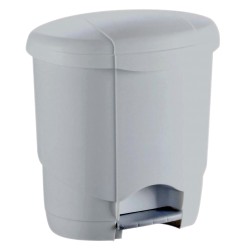 Poubelle plastique blanche arrondie à pédale 12L 