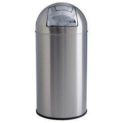 Poubelle 40L en Inox brossé avec couvercle PUSH