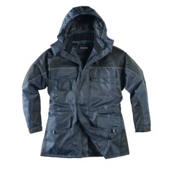 FDV* Parka polyester enduit PU / imperm/ Bleu mar-Noir (new 229559)