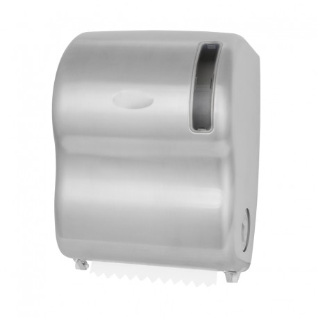 Distributeur inox pour maxi rouleau de papier toilette industriel