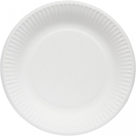 Assiette blanche en carton 100% biodégradable D.18 - Colis 1000