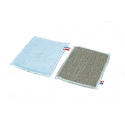 Lavette anti-calcaire microfibre & laine d'acier 12x15cm - Sachet 2