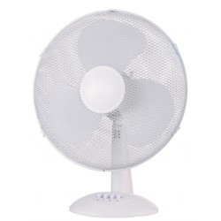 Ventilateur de table blanc 40cm 3 vitesses (ex 130240)