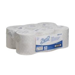 Essuie-mains 1 pl. ouate blanc 350m SCOTT ECOLABEL /6691- Colis 6 rlx