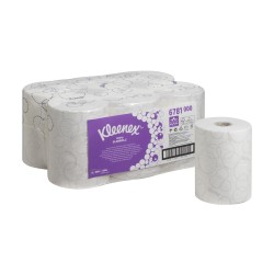 Essuie-mains 2 pl. blanc embossé 100m KLEENEX - Colis 6 rlx