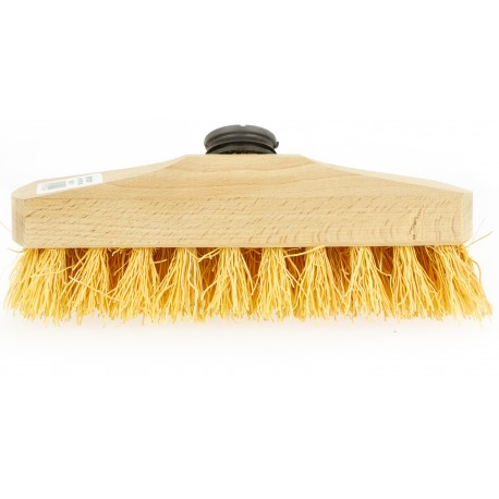 Brosse lave-pont chiendent / Monture bois douille à vis L 22cm