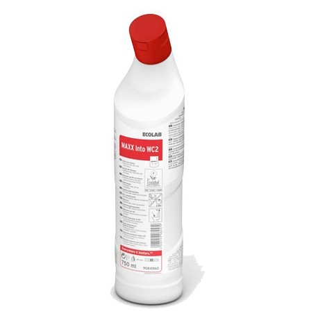 Gel wc détartrant MAXX INTO WC 2 ECOLAB - 9084560 - Bidon 750ml 