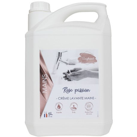 Crème lavante mains douce rose parfum floral - 260 - Bidon 5L