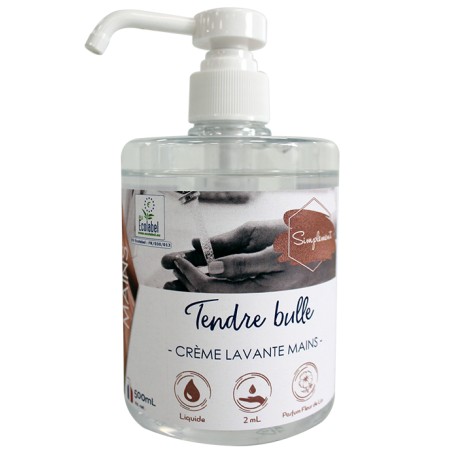 Crème lavante mains Ecolabel IDEGREEN - 1821 - Flacon 500ml à pompe