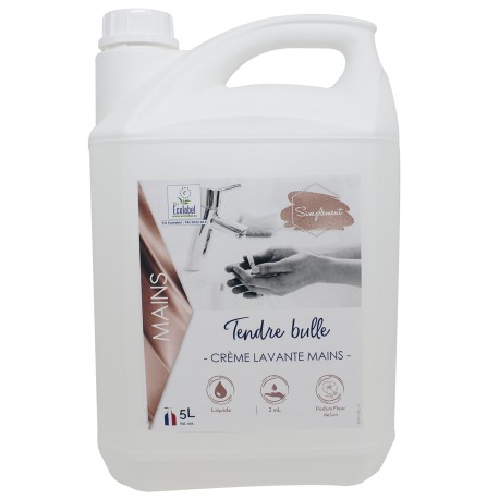 Crème lavante mains Ecolabel IDEGREEN Fleur de lin - 1821 - Bidon 5L