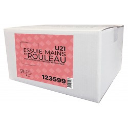 Essuie-mains 2 pl. g/c pure ouate blanc 130m U21 - Colis 6 rlx