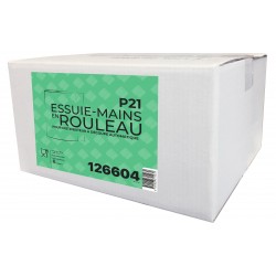 Essuie-mains 2 pl. g/c pure ouate blanc 150m P21 - Colis 6 rlx