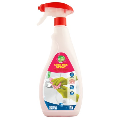 Détergent détartrant désinfectant POLGREEN SANI - Spray 750 ml