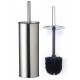 Combiné WC inox avec brosse en fibre noire