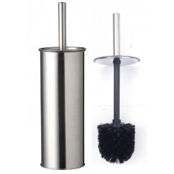 Combiné WC inox avec brosse en fibre noire