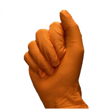 Gant nitrile orange extra strong - Boite de 100