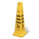 Cône de sol ATTENTION multilingue 91.4cm jaune  