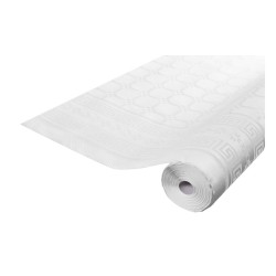 Nappe blanche en papier damassé/Rouleau 1.20x10m - 1 rlx