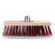 Balai cantonnier PVC rouge | Monture bois avec douille métal L 40cm