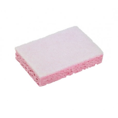 Tampon blanc sur éponge rose  - Sachet de 10