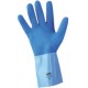 Gant latex main adhérisée bicolore bleu sur jersey coton -Sachet x10