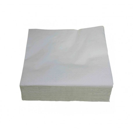 Serviette blanche 30x30cm 2plis pure ouate  - Ct de 3200